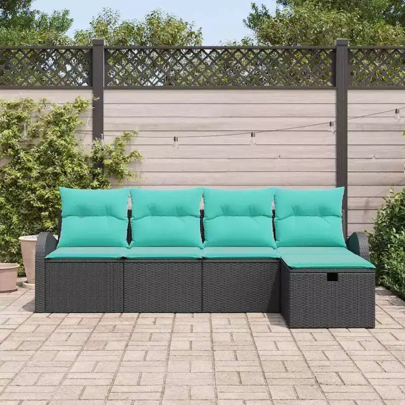 vidaXL Salon de jardin 5 pcs Marron et rouge 231 x 117 x 85 cm