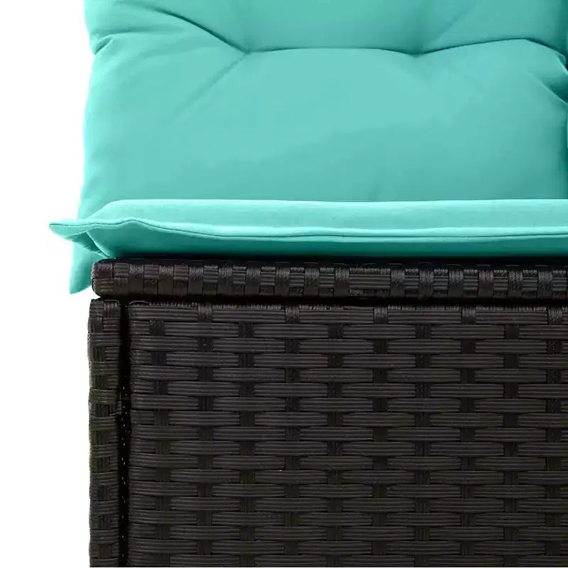 vidaXL Salon de jardin 5 pcs Marron et rouge 231 x 117 x 85 cm