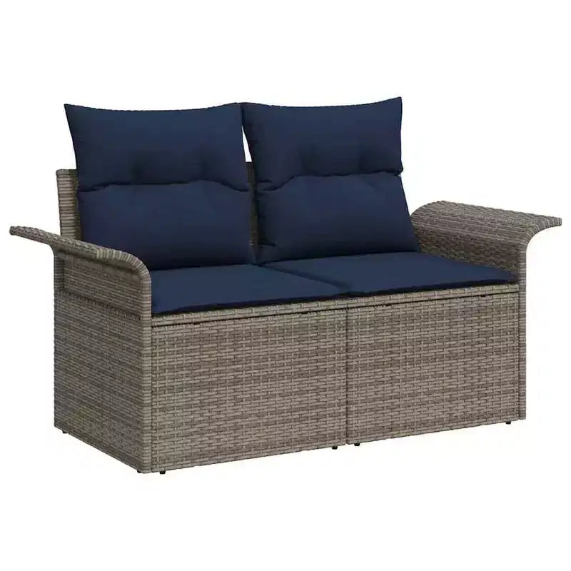 vidaXL Salon de jardin avec coussins 9 pcs Résine tressée marron