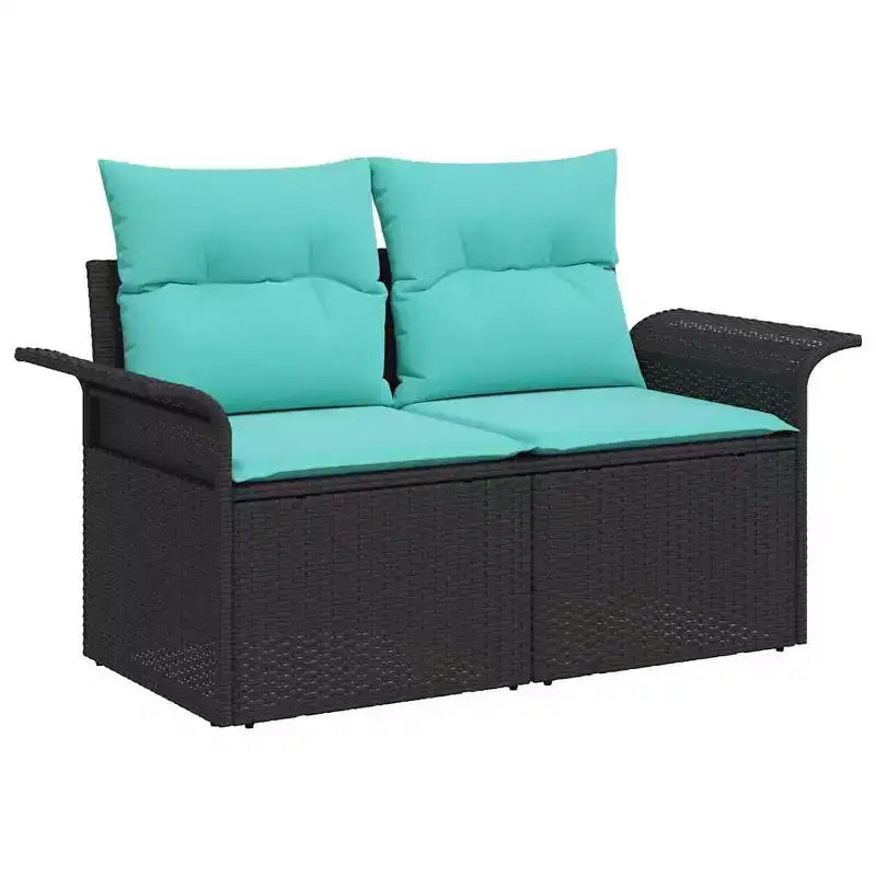 vidaXL Salon de jardin avec coussins 9 pcs Résine tressée marron