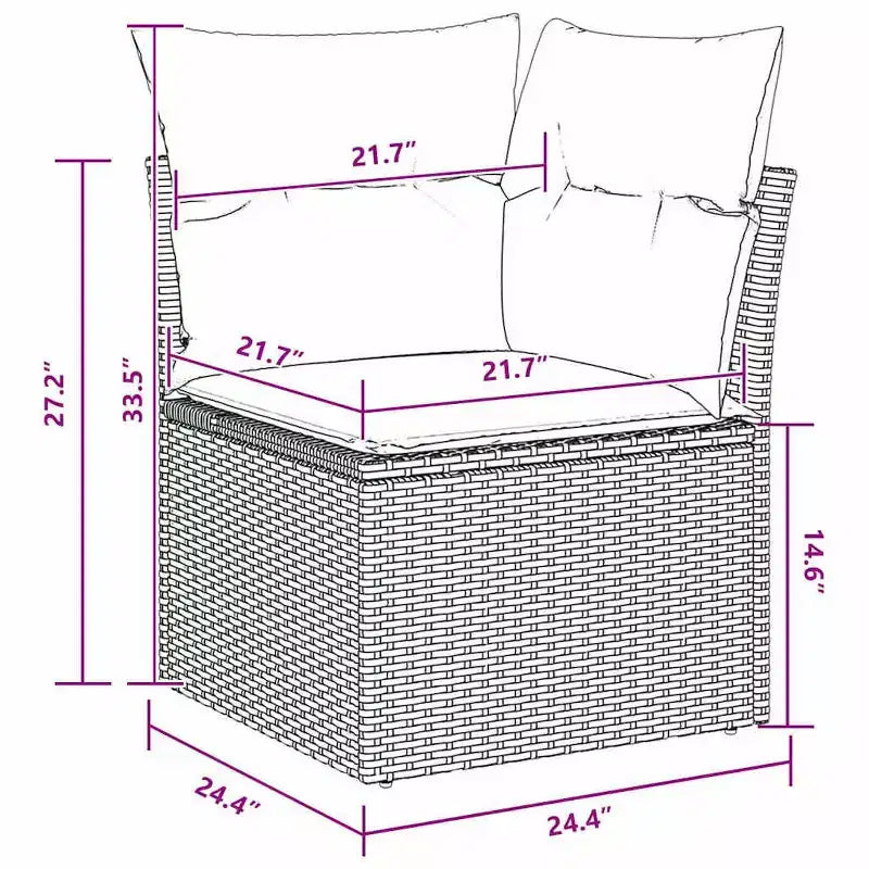 vidaXL Salon de jardin avec coussins 9 pcs Résine tressée marron