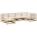 vidaXL Patio Sofa Set Modular Sofas and Footstool 6 Piece Solid Wood Pine