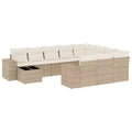 vidaXL Salon de jardin 11 pièces avec coussins en rotin synthétique modulable