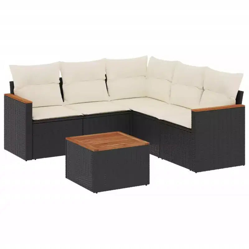vidaXL 6 Piece Patio Sofa Set with Cushions Poly Rattan