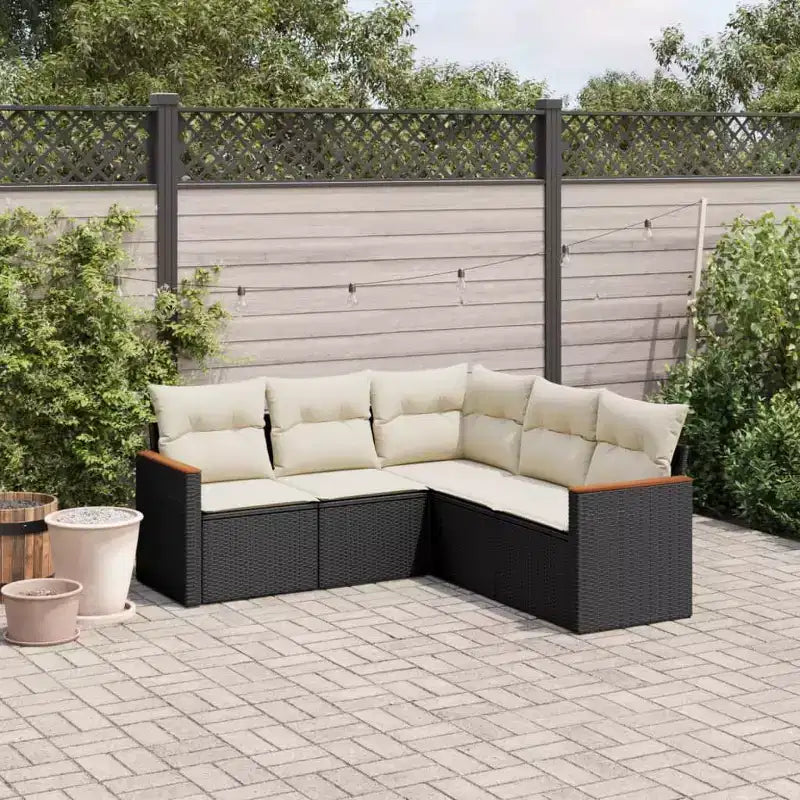 vidaXL Salon de jardin 6 pièces en résine tressée avec coussins