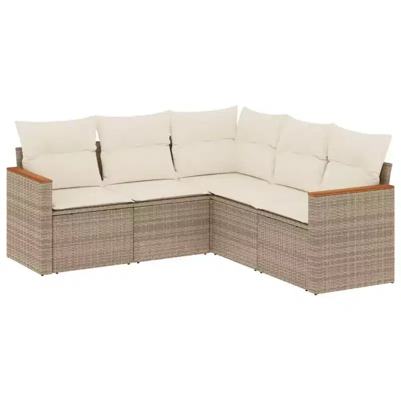 vidaXL Salon de jardin 6 pièces en résine tressée avec coussins
