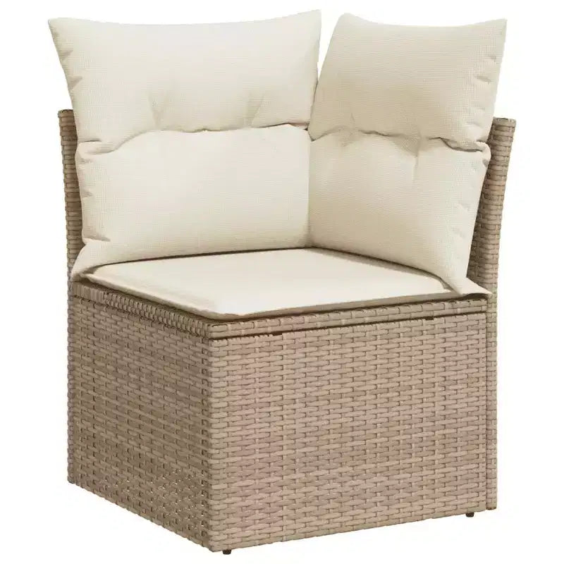 vidaXL Salon de jardin 9 pcs avec coussins résine tressée