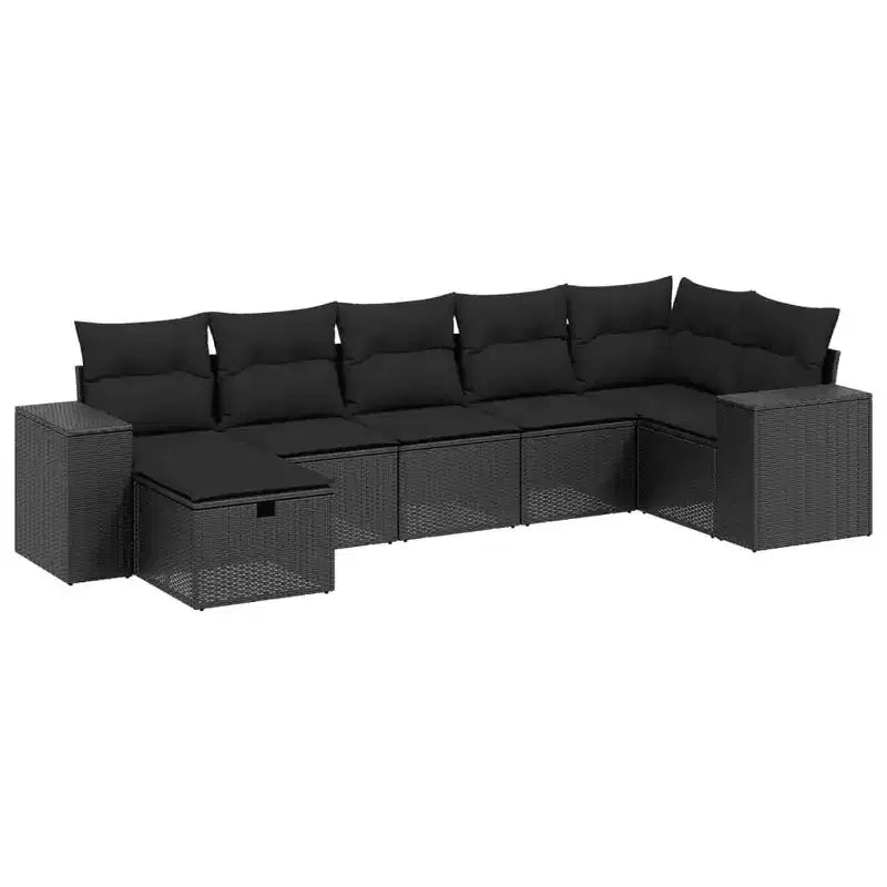 vidaXL 8 Piece Patio Sofa Set with Cushions Poly Rattan