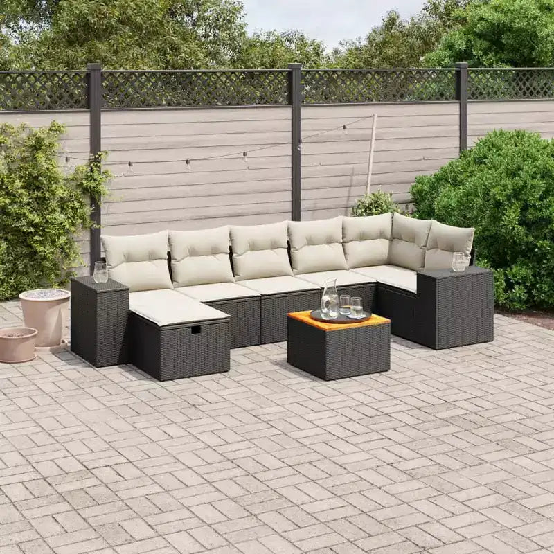 vidaXL Salon de jardin 8 pièces en résine tressée avec coussins