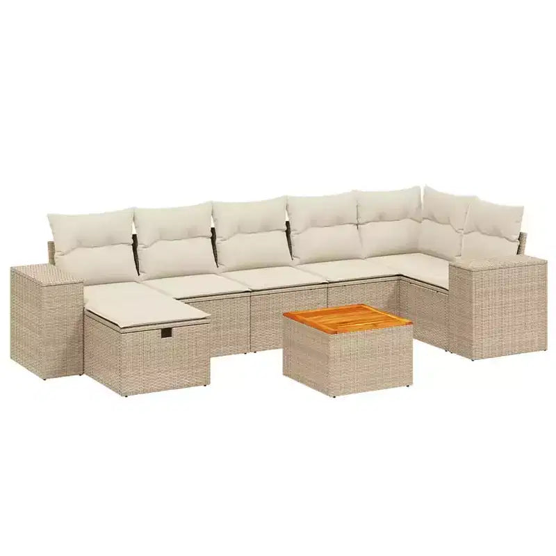 vidaXL Salon de jardin 8 pièces en résine tressée avec coussins