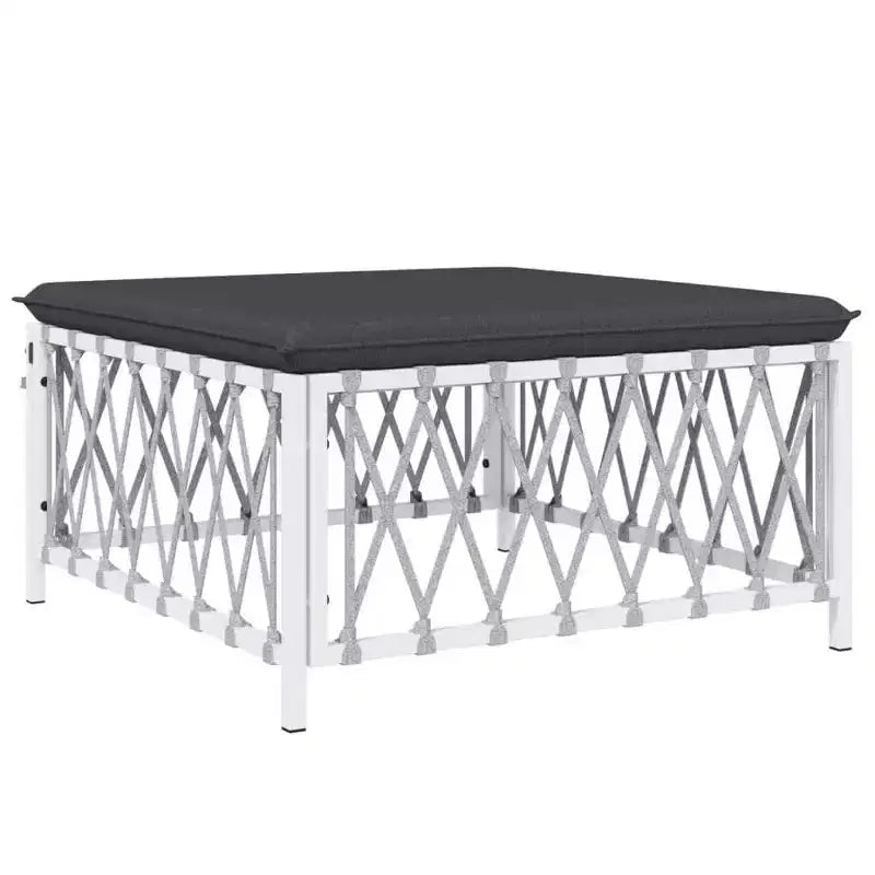 vidaXL Salon de jardin 6 pièces avec coussins en acier blanc