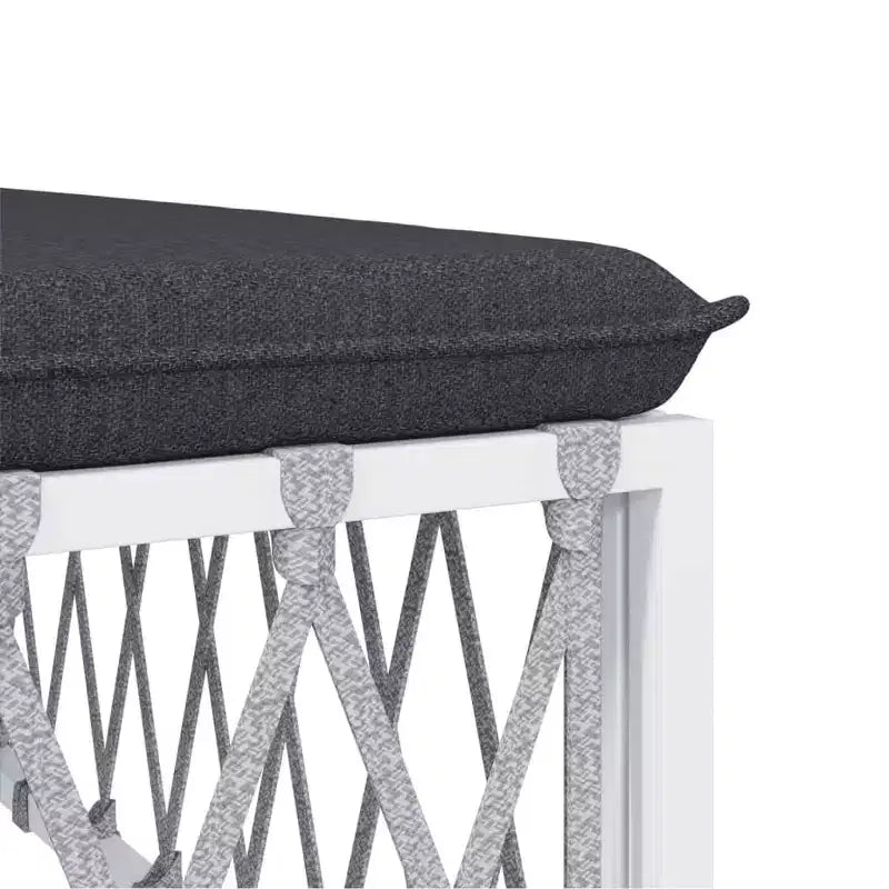 vidaXL Salon de jardin 6 pièces avec coussins en acier blanc