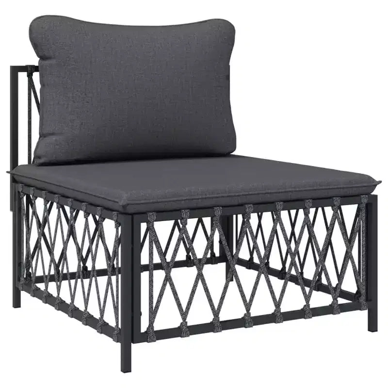 vidaXL Salon de jardin 6 pièces avec coussins en acier blanc