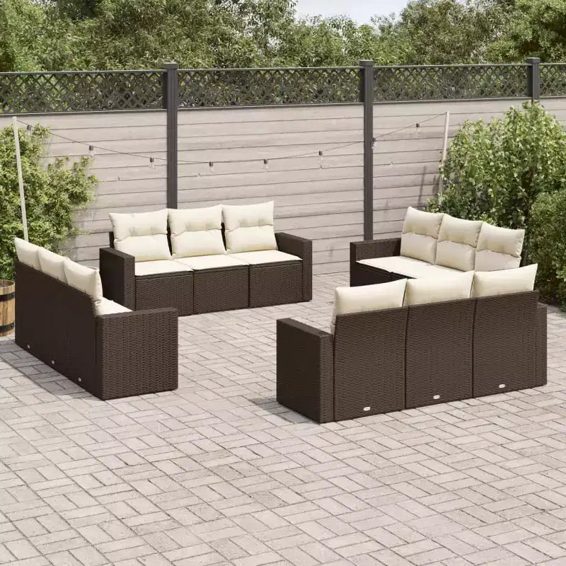 vidaXL Salon de jardin noir résine tressée, acier revêtu par poudre, polyester