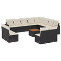 vidaXL 13 Piece Patio Sofa Set with Cushions Black Poly Rattan