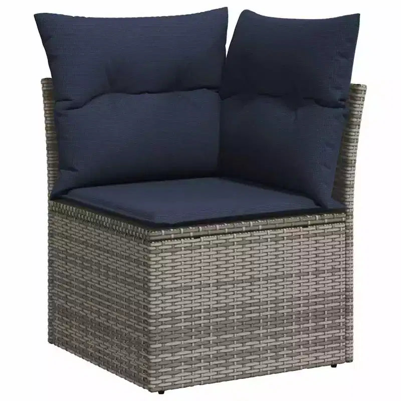 vidaXL Salon de jardin 9 pcs avec coussins résine tressée