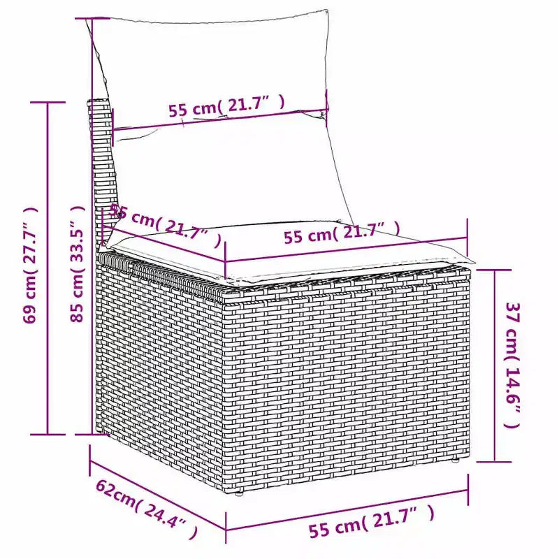 vidaXL Salon de jardin 9 pcs avec coussins résine tressée