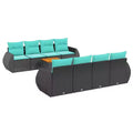 vidaXL 9 Piece Garden Sofa Set with Cushions Poly Rattan