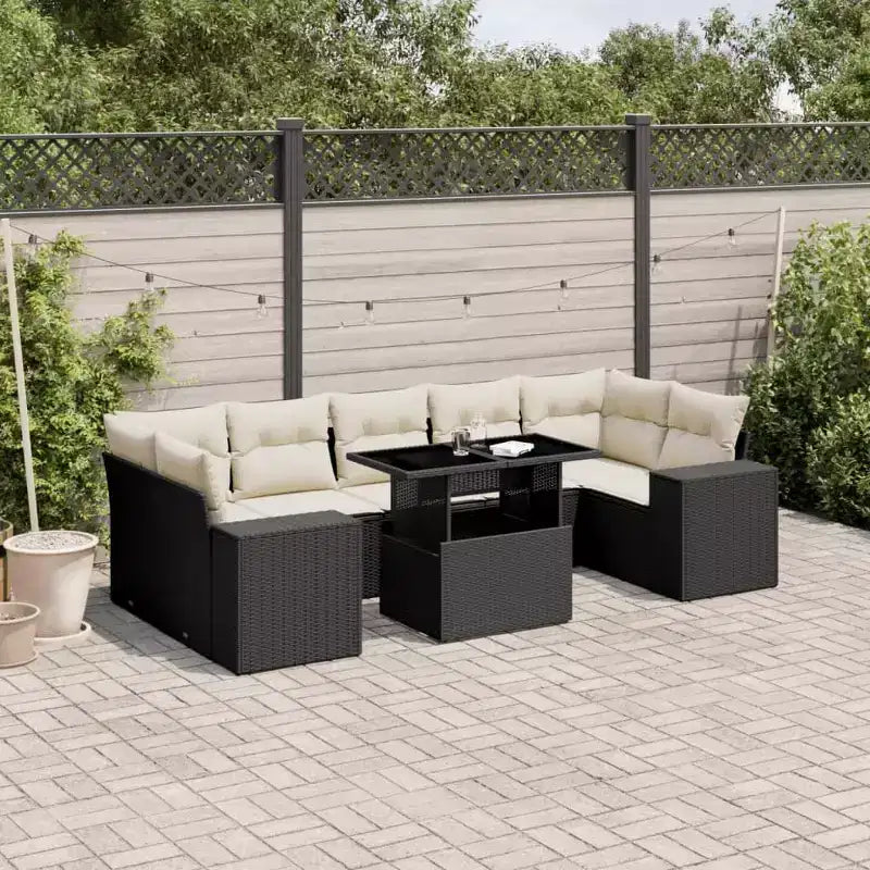 vidaXL Salon de jardin avec coussins 8 pièces en résine tressée