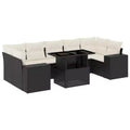 vidaXL Patio Sofa Set with Cushions Outdoor Furniture 8 Piece Poly Rattan