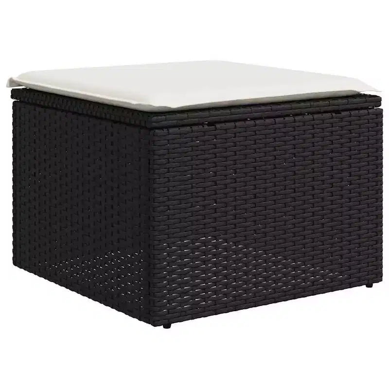 vidaXL Salon de jardin 8 pcs avec coussins résine tressée noir
