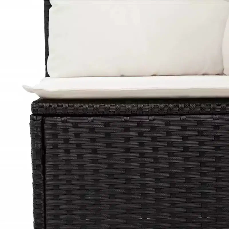 vidaXL Salon de jardin 8 pcs avec coussins résine tressée noir