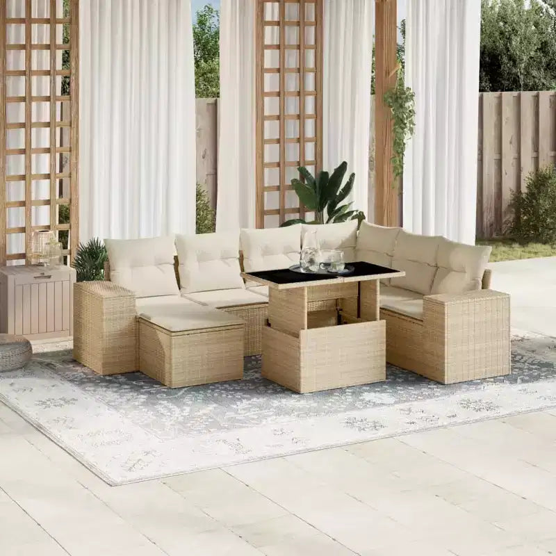 vidaXL Salon de jardin 8 pcs avec coussins résine tressée noir