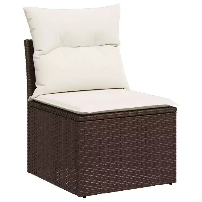 vidaXL Salon de jardin 8 pcs avec coussins résine tressée noir