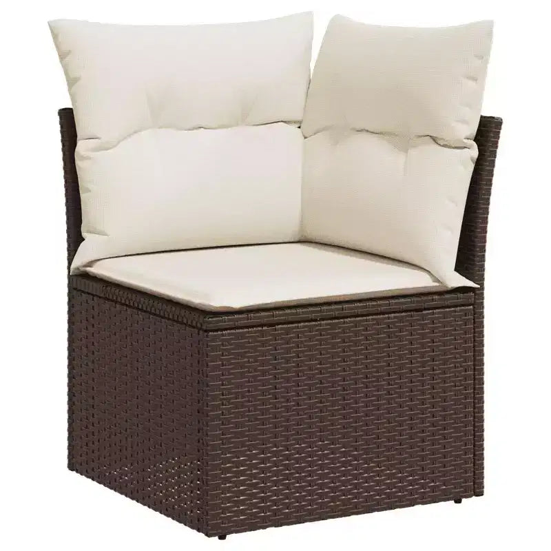 vidaXL Salon de jardin 8 pcs avec coussins résine tressée noir