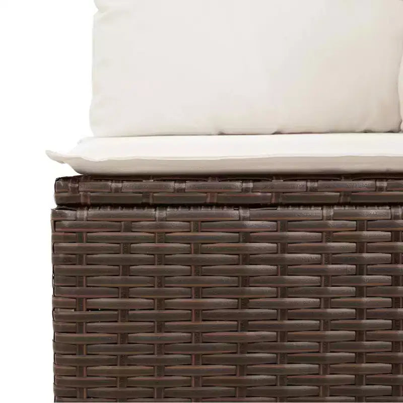 vidaXL Salon de jardin 8 pcs avec coussins résine tressée noir