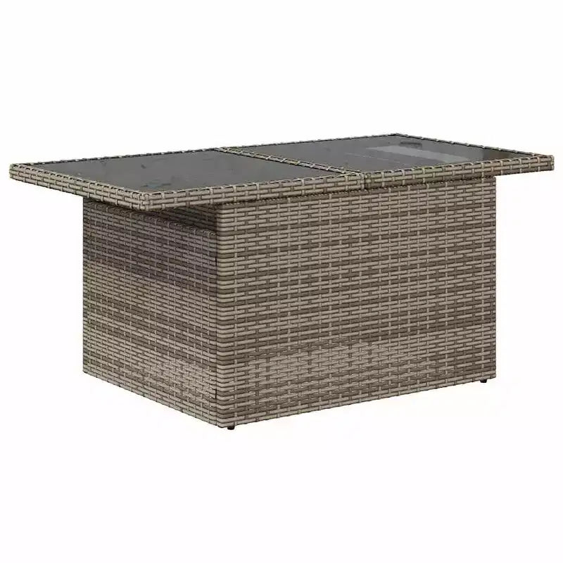 vidaXL Salon de jardin 8 pcs avec coussins résine tressée noir