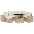 vidaXL Salon de jardin 8 pcs avec coussins résine tressée noir