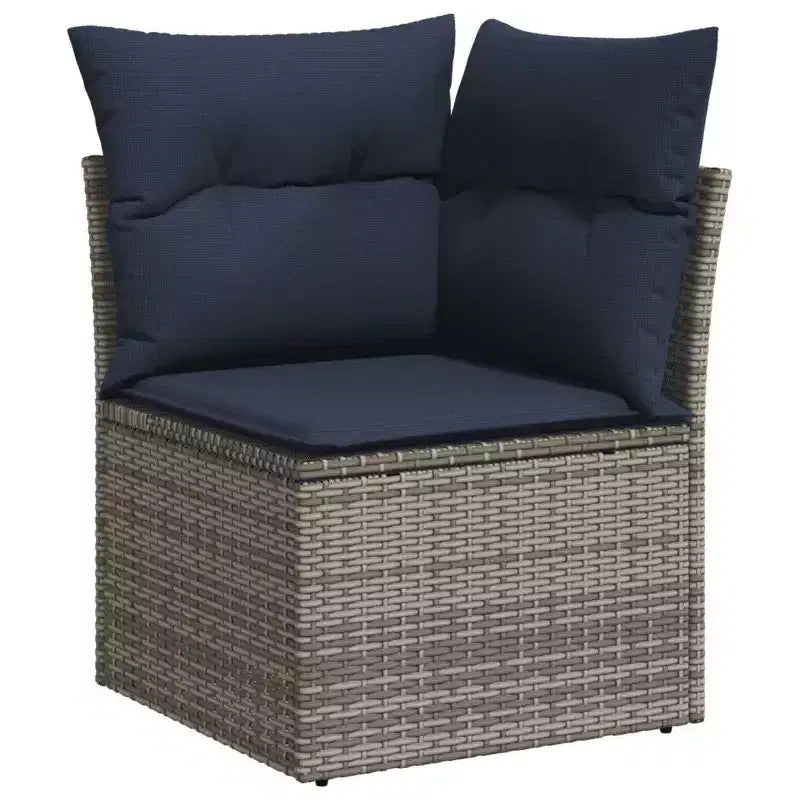 vidaXL Salon de jardin avec coussins, modulable, 6 pièces, résine tressée