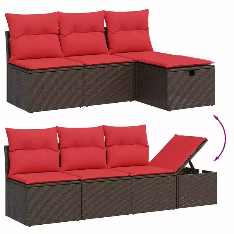 vidaXL Salon de jardin 8 pièces avec coussins résine tressée