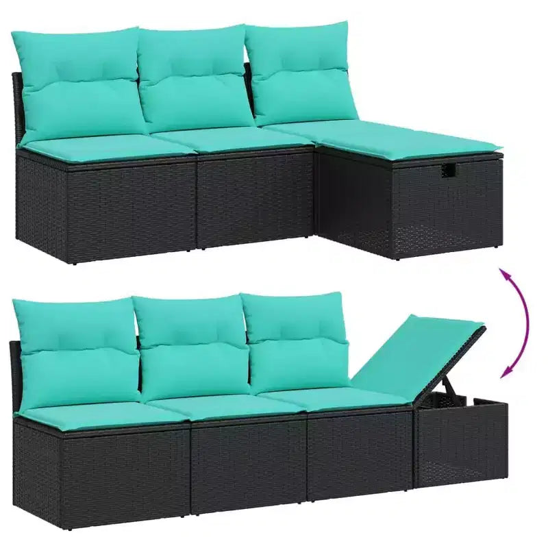 vidaXL Salon de jardin 8 pièces avec coussins résine tressée