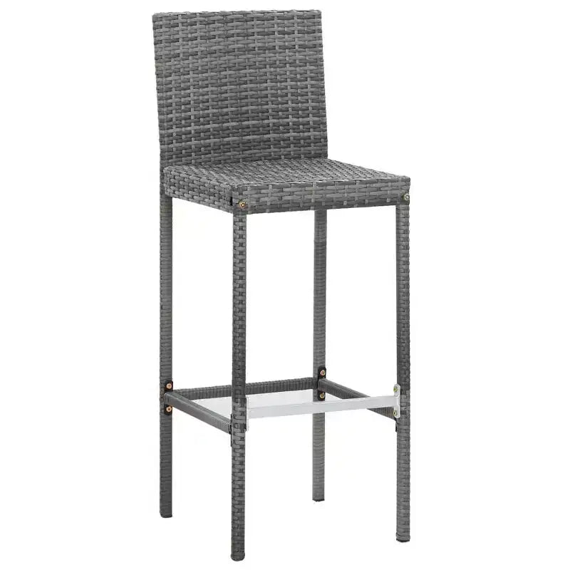vidaXL Ensemble de bar de jardin 7 pièces Table et chaises de bar d'extérieur en résine tressée noir