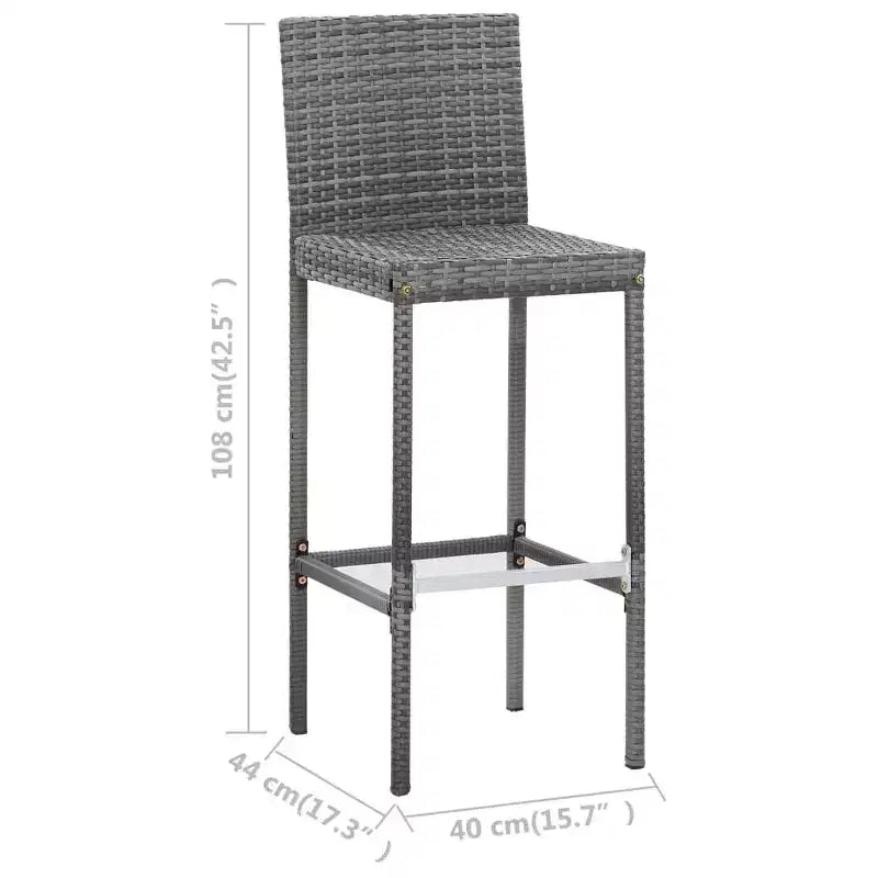 vidaXL Ensemble de bar de jardin 7 pièces Table et chaises de bar d'extérieur en résine tressée noir