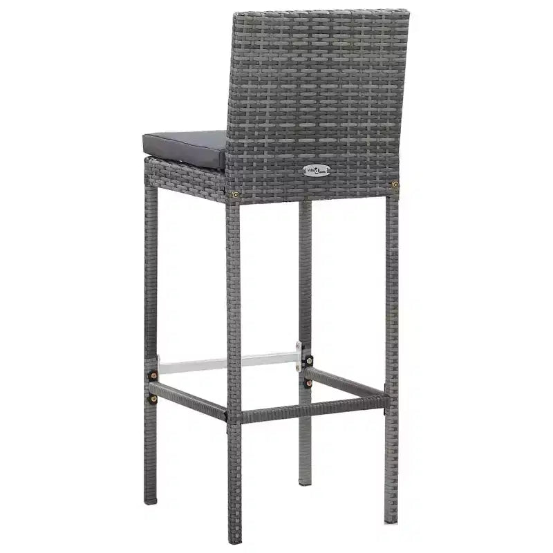 vidaXL Ensemble de bar de jardin 7 pièces Table et chaises de bar d'extérieur en résine tressée noir