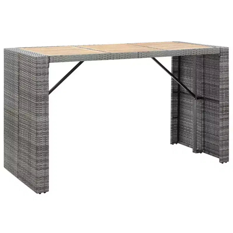 vidaXL Ensemble de bar de jardin 7 pièces Table et chaises de bar d'extérieur en résine tressée noir