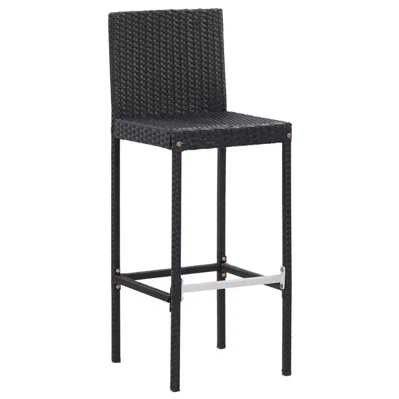 vidaXL Ensemble de bar de jardin 7 pièces Table et chaises de bar d'extérieur en résine tressée noir