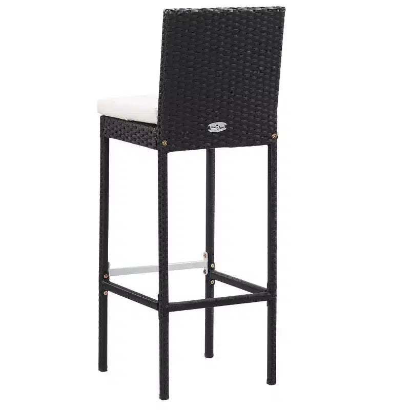 vidaXL Ensemble de bar de jardin 7 pièces Table et chaises de bar d'extérieur en résine tressée noir