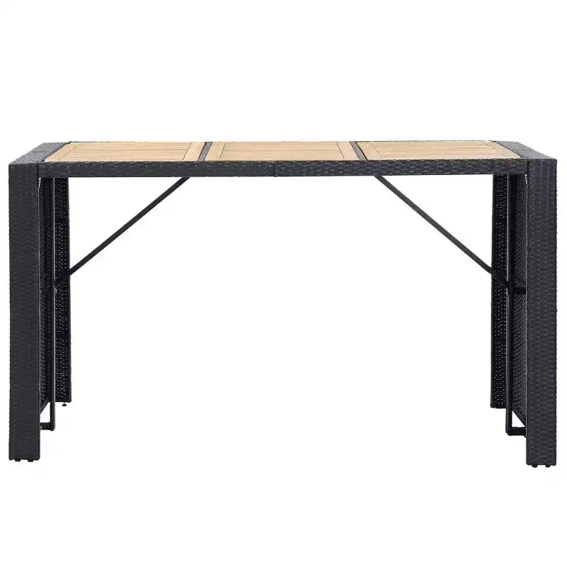 vidaXL Ensemble de bar de jardin 7 pièces Table et chaises de bar d'extérieur en résine tressée noir