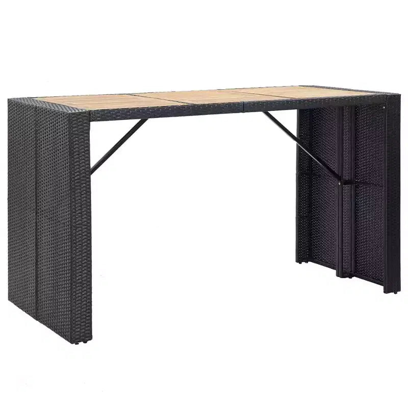 vidaXL Ensemble de bar de jardin 7 pièces Table et chaises de bar d'extérieur en résine tressée noir