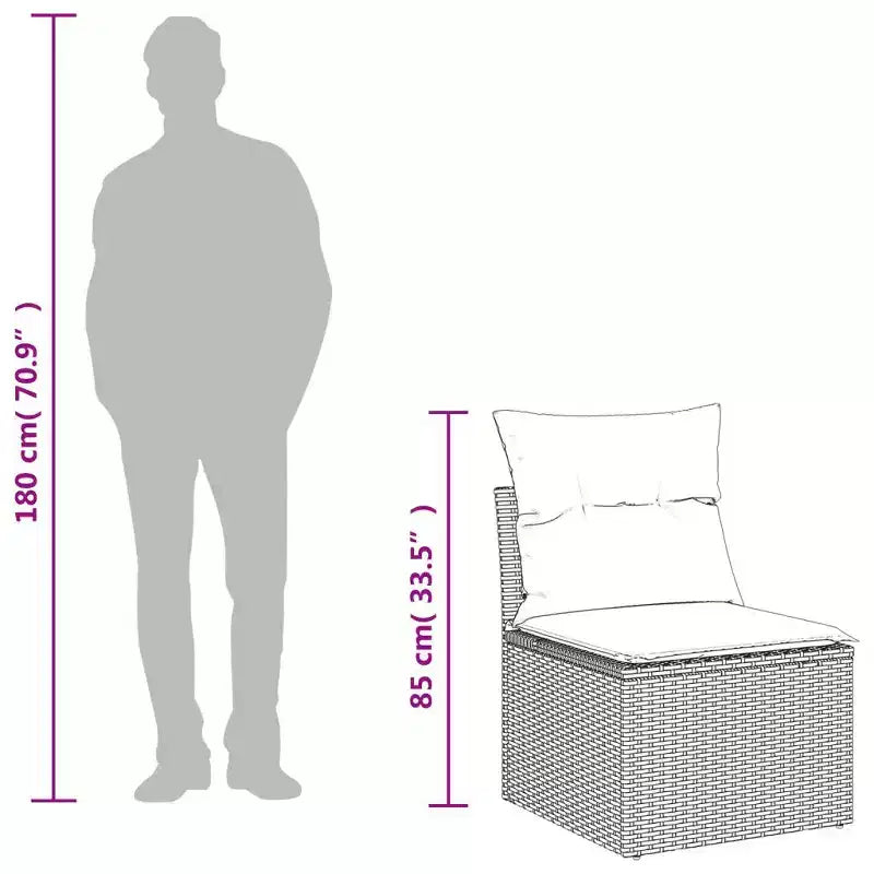 vidaXL Salon de jardin avec coussins 9 pièces résine tressée