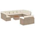 vidaXL Patio Sofa Set with Cushions Outdoor Furniture 13 Piece Poly Rattan