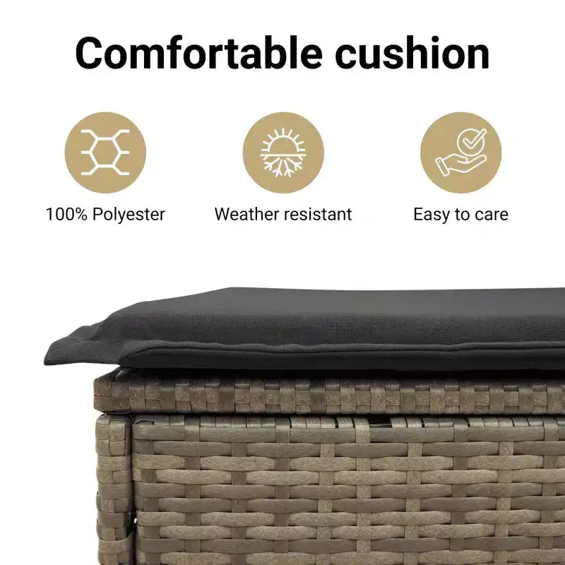 vidaXL Salon de jardin avec coussins, mobilier d'extérieur 5 pièces en poly rotin