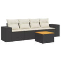 vidaXL Patio Sofa Set with Cushions Outdoor Furniture 5 Piece Poly Rattan