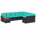 vidaXL Salon de jardin 10 pcs avec coussins résine tressée