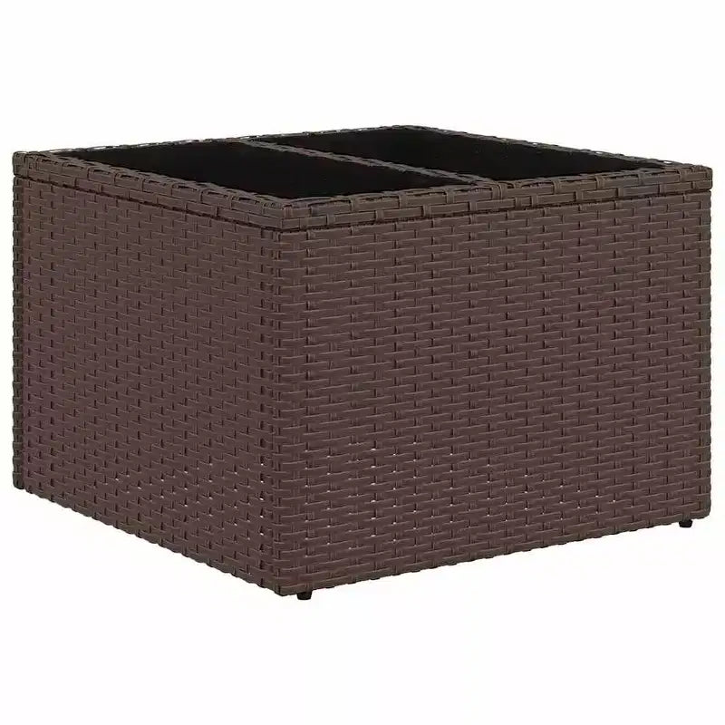 vidaXL Salon de jardin 11 pcs avec coussins résine tressée marron