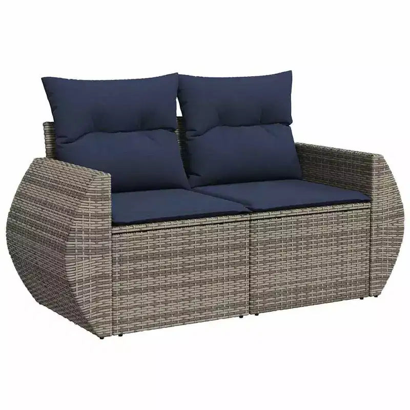 vidaXL Salon de jardin 11 pcs avec coussins résine tressée marron
